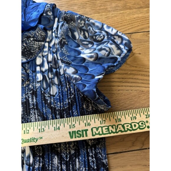 Dressbarn Women Size XL Ruffle Neck Polyester Blouse Button Down Pleated - Picture 5 of 9